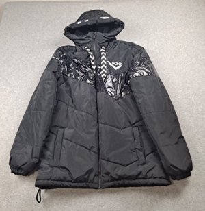 Pony New York City Wing Puffer Coat Men Small Black Bubble Jacket Streetwear Y2K